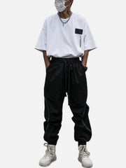 Vintage Drawstring Bind Feet Pants