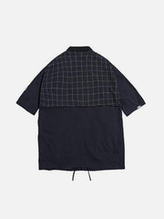 Functional Vintage Plaid Patchwork Robe Cardigan Jacket