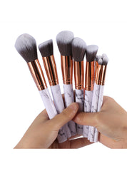10Pcs Marbling Makeup Brushes Set Powder Foundation