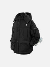 Hidden Flowers Zipper Winter Coat