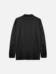 Pure Color Hanging Chain Oversized Long Sleeve Shirt
