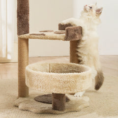 Árbol para gatos con forma de pizza