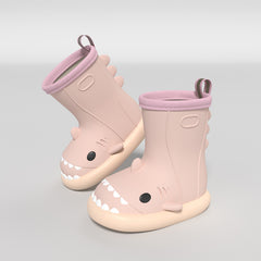 Botas de lluvia antideslizantes con diseño de tiburón kawaii