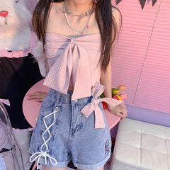 Camisola halter con lazo de verano