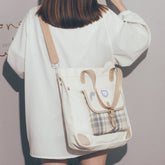 Karierte Canvas-Tasche mit Multi-Rezitationsmethode