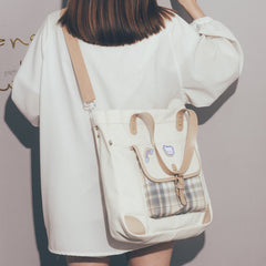 Bolsa de lona a cuadros con método de recitación múltiple