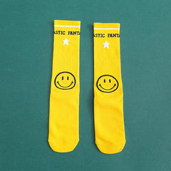 Cartoon Smiley mit roten Lippen