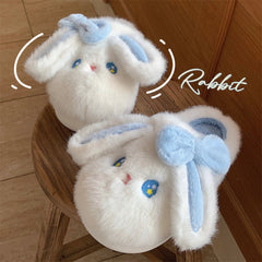 Lindas pantuflas de peluche de conejito