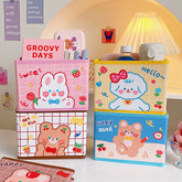 Caja de almacenamiento plegable de tela para escritorio (con o sin tapa)