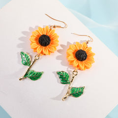 Pendientes de girasol kawaii