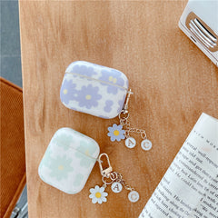 Estuche para Airpods con diseño de flores (con colgante)
