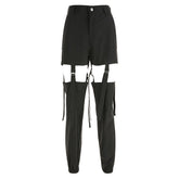 Combat Removable Buckle Hollow Out Pants
