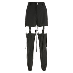 Combat Removable Buckle Hollow Out Pants