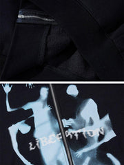Dark Ghost Fleece Zip Up Hoodie