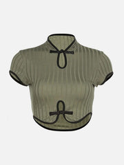 Vintage Hollow Out Slim Fit Tee