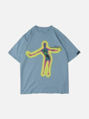 Distorted Portrait Graphic Cotton Tee