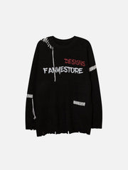 Cut Skeleton Love Letters Sweater