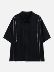 Multi Zip Up Short Sleeve Shirt