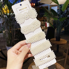 Women Girls Elegant Imitation Pearls Geometric