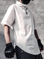 Dark Functional Chain Turtleneck Tee