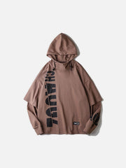 Fake Two Symmetry Print Hoodie