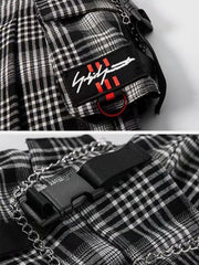 Vintage Plaid Irregular Pleated Skirts