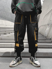 Function Patchwork Multi Pockets Cargo Pants