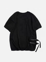 Splicing Single Side Buckle Tee