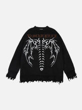 Fantasy Demon Print Oversized Sweater