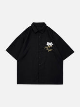 Dark Sieve Embroidery Shirt