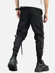 Zipper Pockets Ribbons Cargo Pants