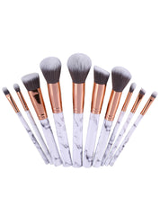 10Pcs Marbling Makeup Brushes Set Powder Foundation