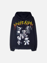 Bear Full Letters Oversized Washed Hoodie