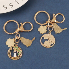 Lindo llavero de gato enamorado de dibujos animados