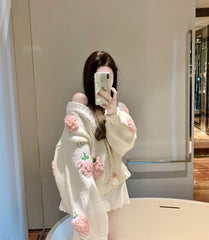 Abrigo de suéter de fresa