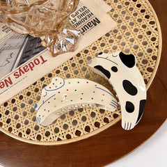 Rhinestone Detail Cartoon Dog Design Hair Paws