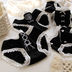 Bragas Lolita con ribete de encaje negro