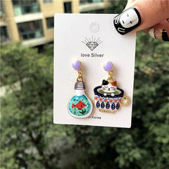 Pendientes de gato en forma de taza