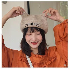 Sweet Kawaii Cat Ear Beret Hat