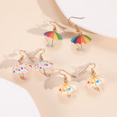 Kawaii Rainbow Umbrella Earrings