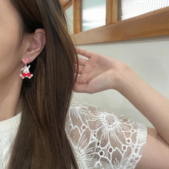 Lindos pendientes de conejito con forma de hongo