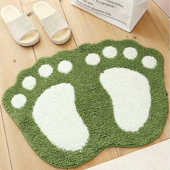 Bonita alfombra flocada con forma de pies grandes