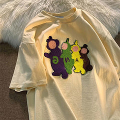 Linda camiseta de los Teletubbies con toalla bordada
