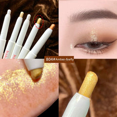 Sombra de ojos con brillo colorido, iluminador, lápiz de gusano de seda