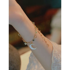 White Crescent Heart Bracelet