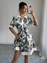 Floral Print Button-Front Shirt Dress