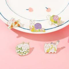 Pins de dibujos animados de tortugas caracolas lindas