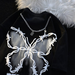 Cute Butterfly Chain Print Tee