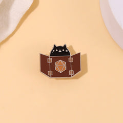 Lindo broche de gato negro para biombo plegable