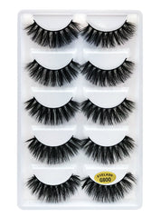 5 Pairs Natural false eyelashes thick 3d mink